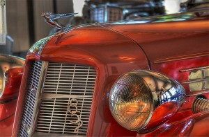 1935 Red Auburn Phaeton, Hood Ornament, Grill, Headlight by Glen Green --- 8410-14medwtmk